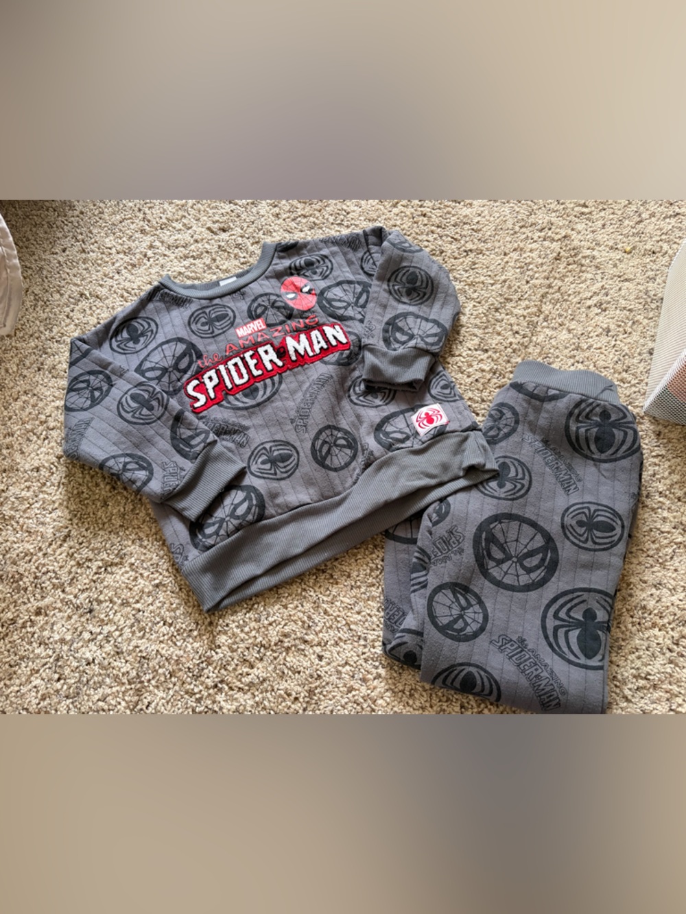 Marvel Spider-Man Kids Gray Sweatshirt & Joggers Set